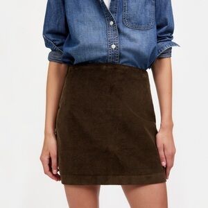 NWT MADEWELL Corduroy Skirt in Dark Carob